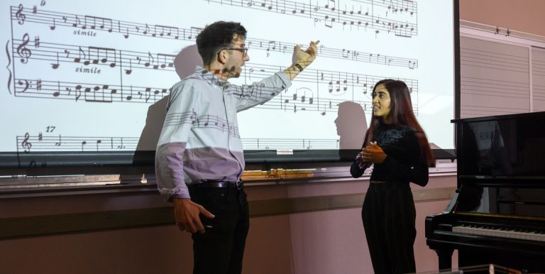 Maya with professor