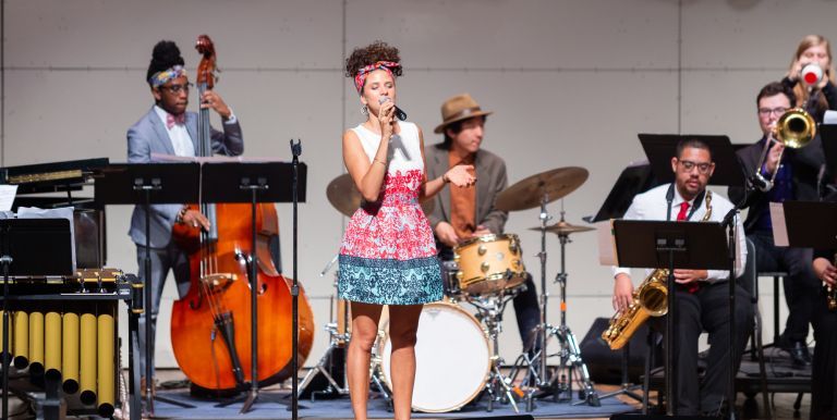 jazz students with cyrille aime