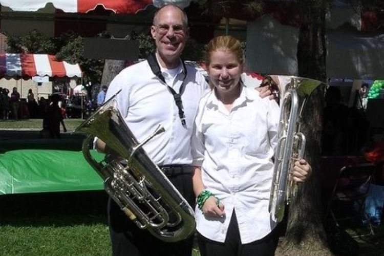 Eric Hammer with Bette Stover of the Valley Concert Band