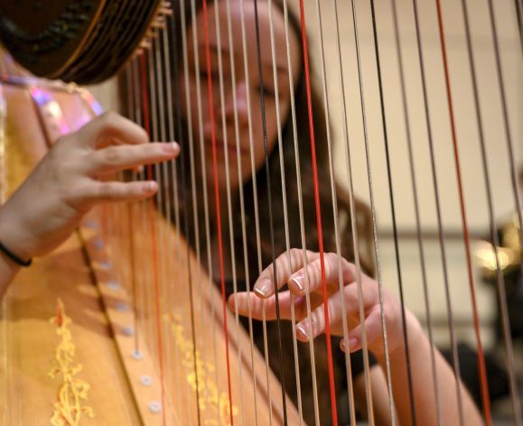 Harpist at Pacific Youth Symphony