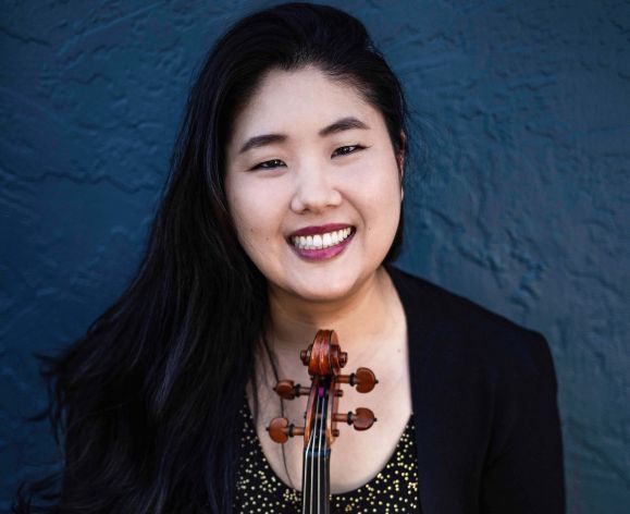 Jennifer Cho with her violin.