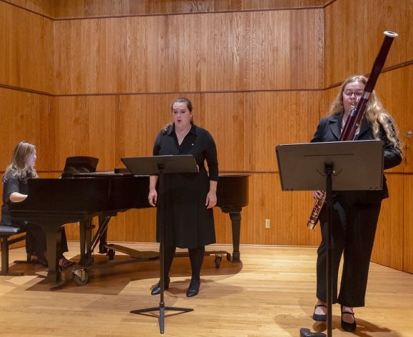 Music students perfroming in a small ensemble
